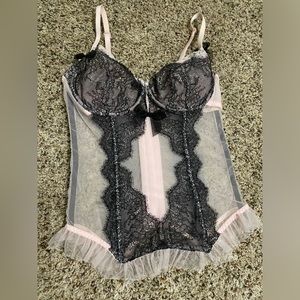 Victoria Secret pink and black corset